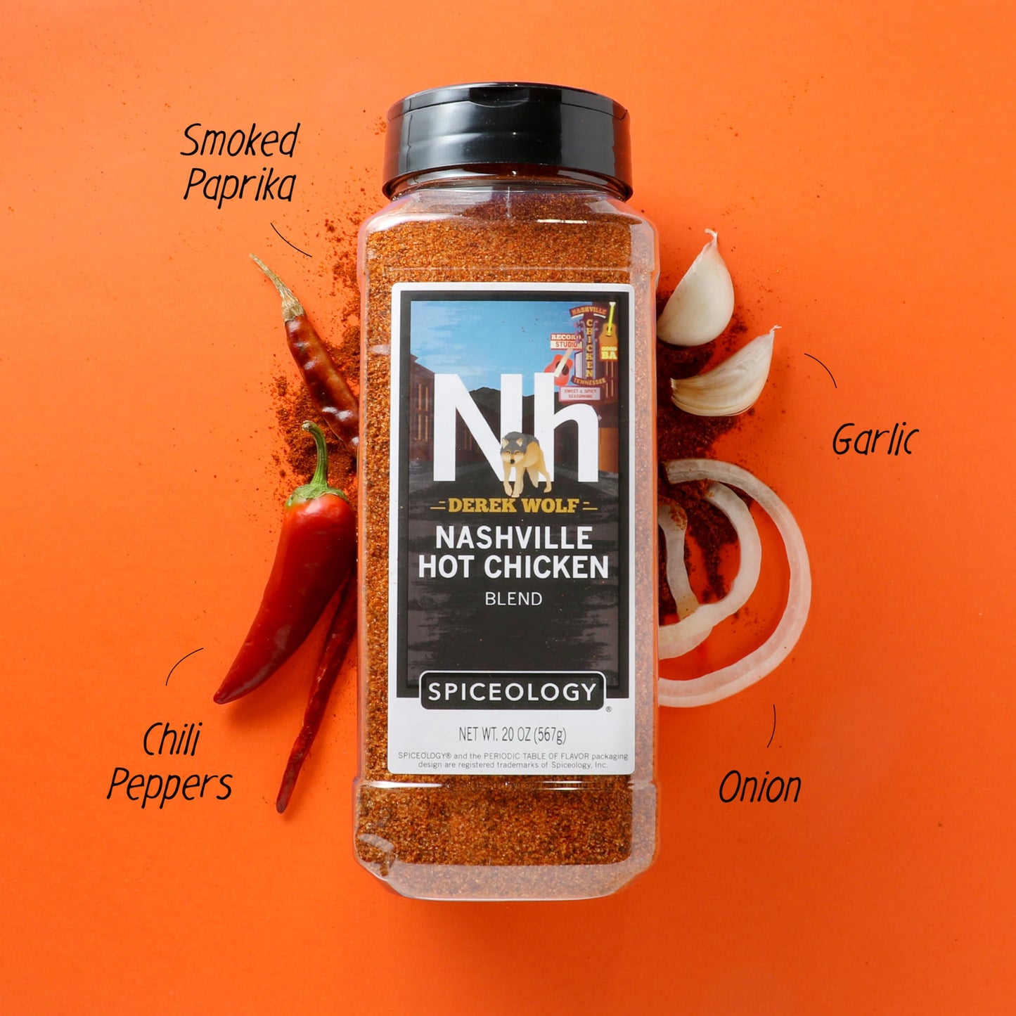Spiceology Nashville Hot Chicken Seasoning, Spicy BBQ Rub, 20 oz, Ideal for Chicken, Pork, Salmon, and Vegetables