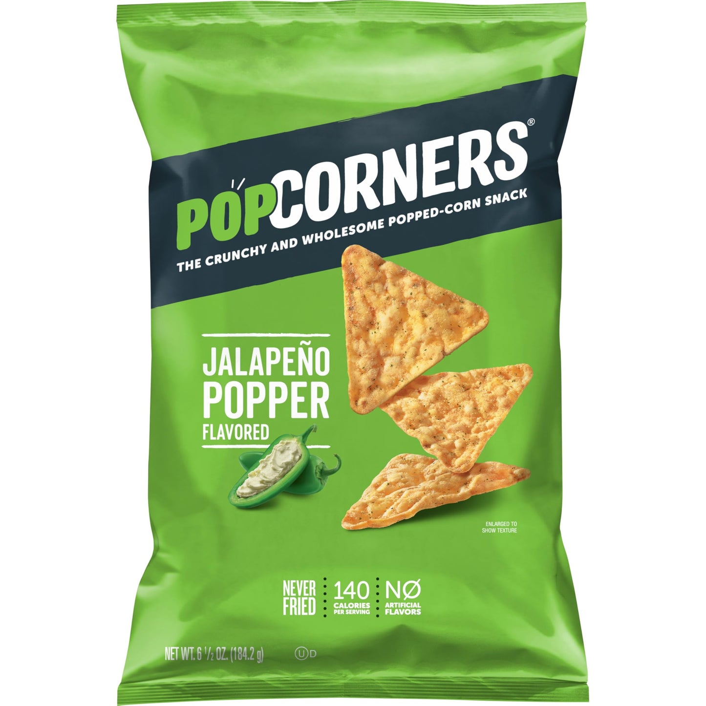 Popcorners Jalapeno Popper Popped Corn Snacks, 6.5 Oz