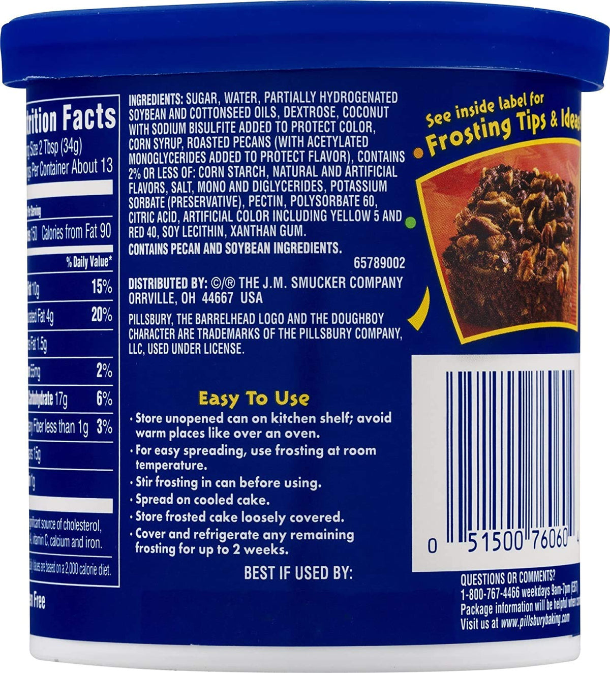 Pillsbury Creamy Supreme Coconut Pecan Frosting 15 oz