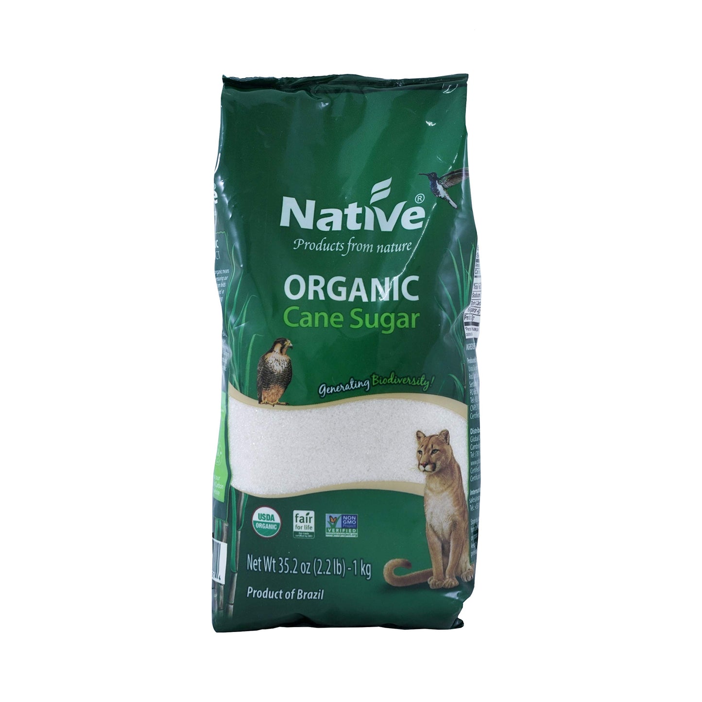 Native, Cane Sugar White Crystal, At least 95% Organic, 2.2 lb