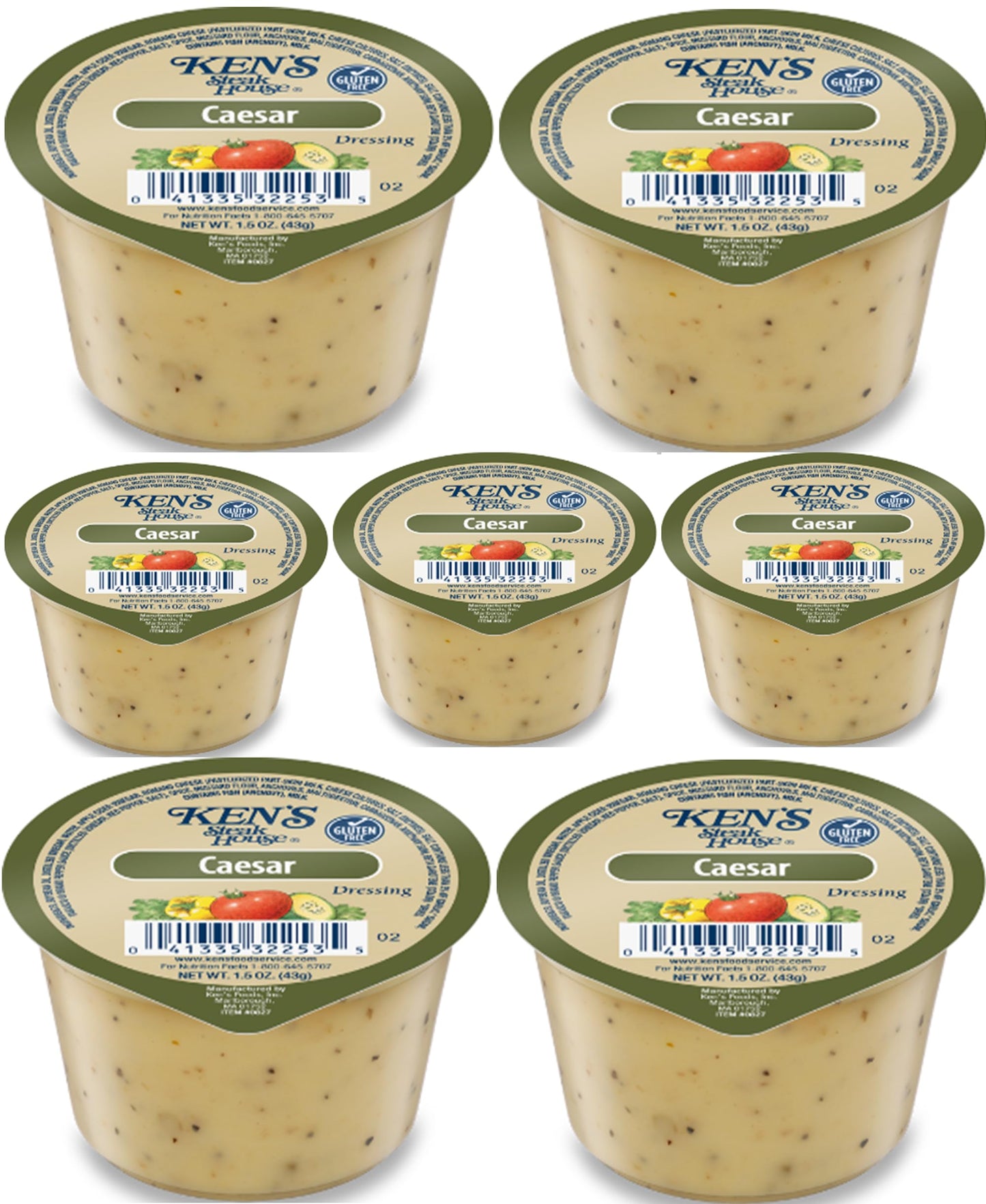 30 Count | Salad Dressing Dipping Sauce Portion Cups | Single Serve Packets (Caesar Dressing)