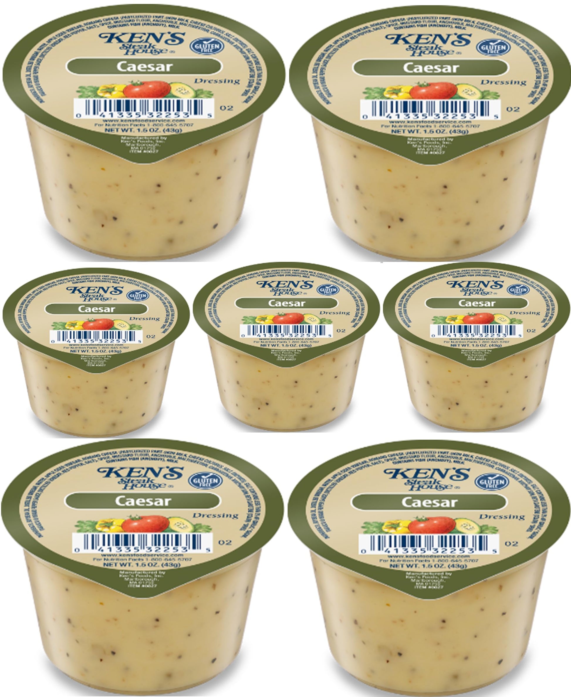30 Count | Salad Dressing Dipping Sauce Portion Cups | Single Serve Packets (Caesar Dressing)