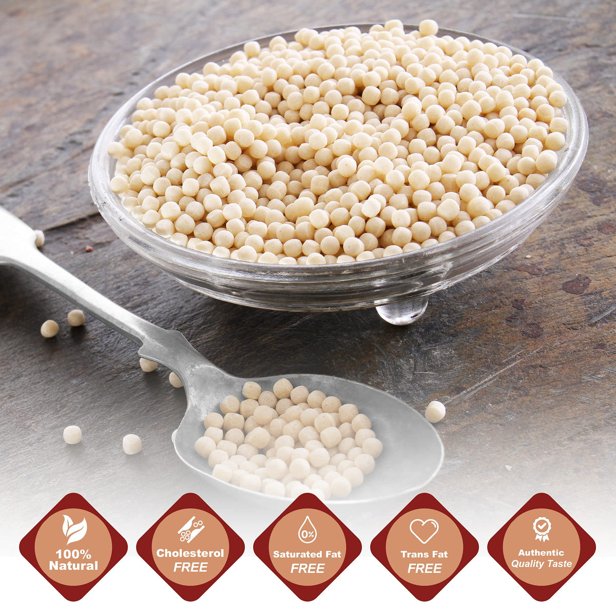 Barons Original Israeli Couscous Toasted Pasta | 100% Natural Pearled Noodles For Salads, Soups & Side Dishes | Cooks In 10 Minu