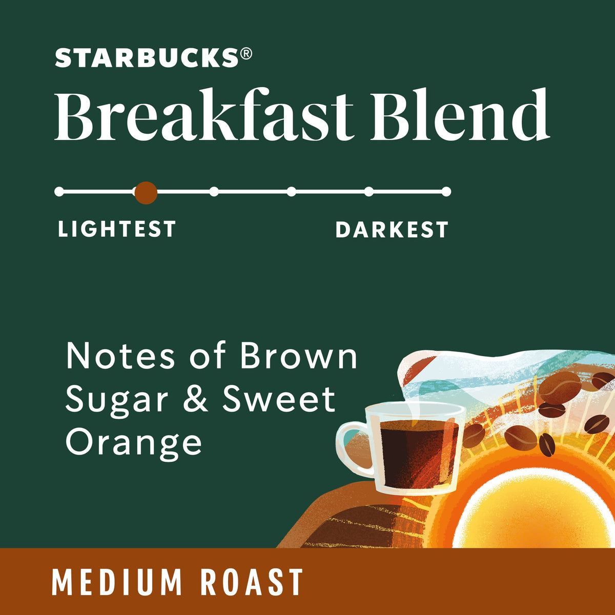 Starbucks K-Cup Coffee Pods, Medium Roast, Breakfast Blend, 40 Count, 100% Arabica