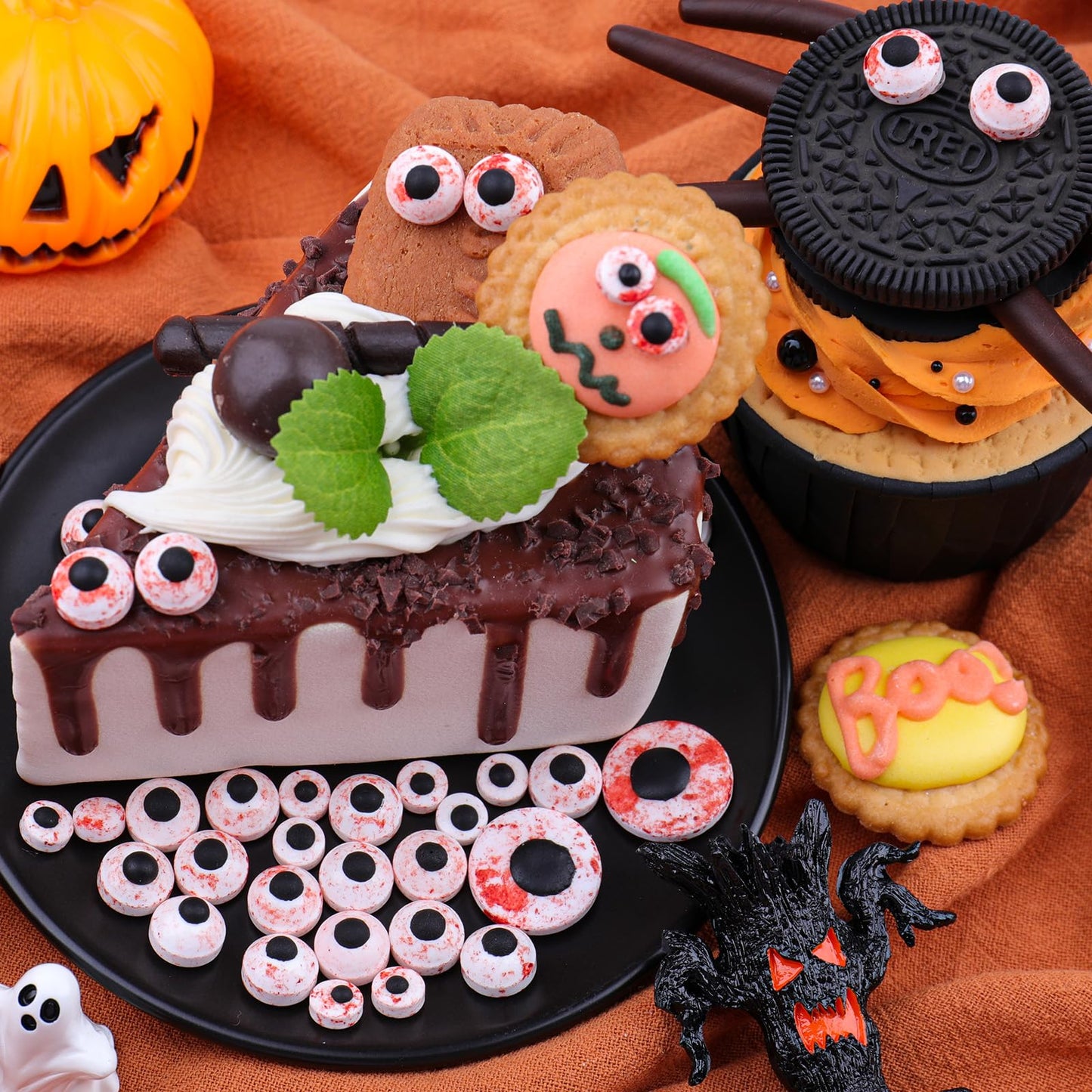 Halloween Sprinkles Edible Candy Eyeballs for Cake Decorating  3 Sizes Bloody Candy Eyes Sprinkles for Cookies  Baking  Cupcake Toppings