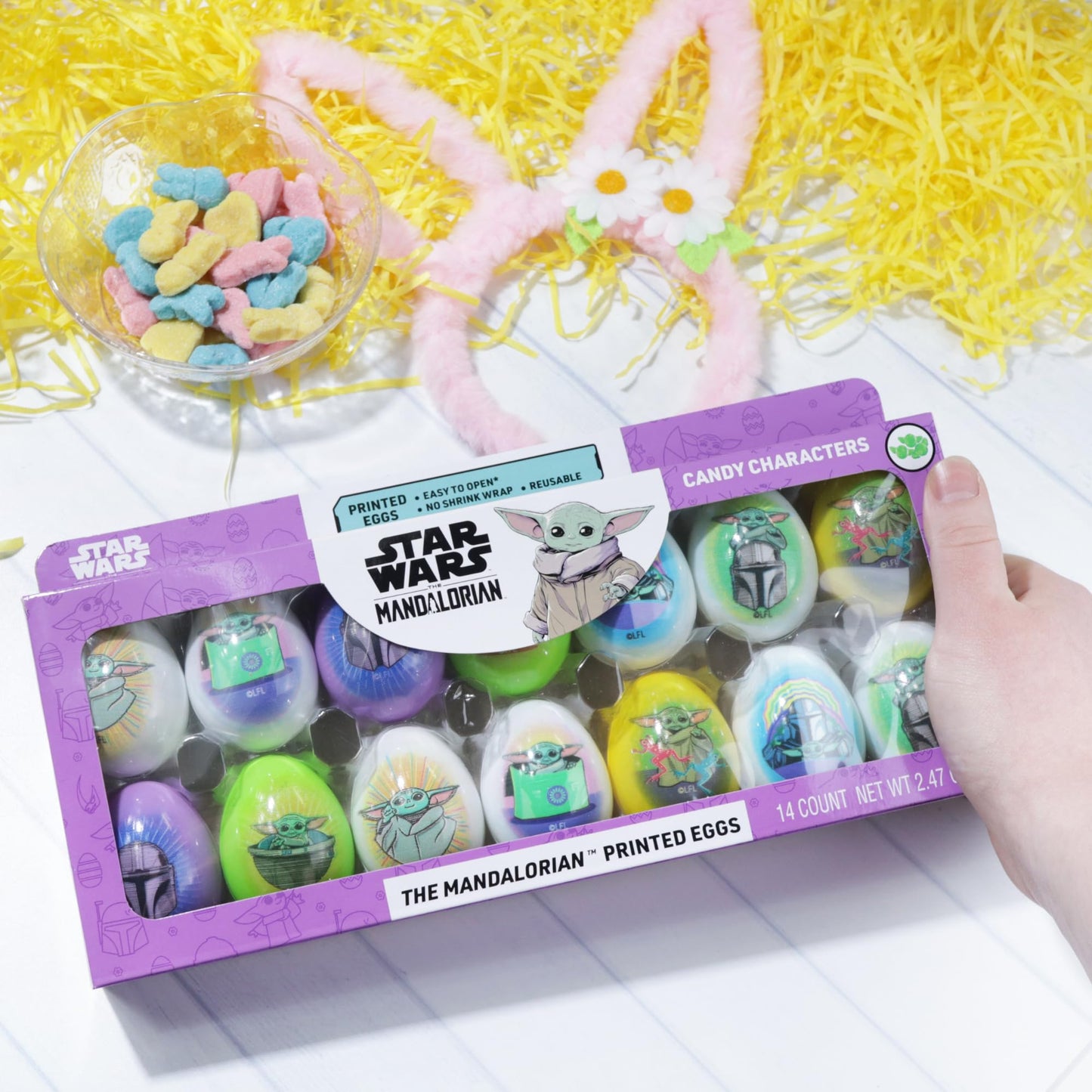Galerie Star Wars Mandalorian Printed Eggs, Easter Basket Fillers, (14 Count)