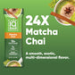 IQBAR Brain and Body Plant Protein Bars - Matcha Chai - 24 Count, Low Carb, High Fiber, Gluten Free, Healthy Vegan Snacks - Low