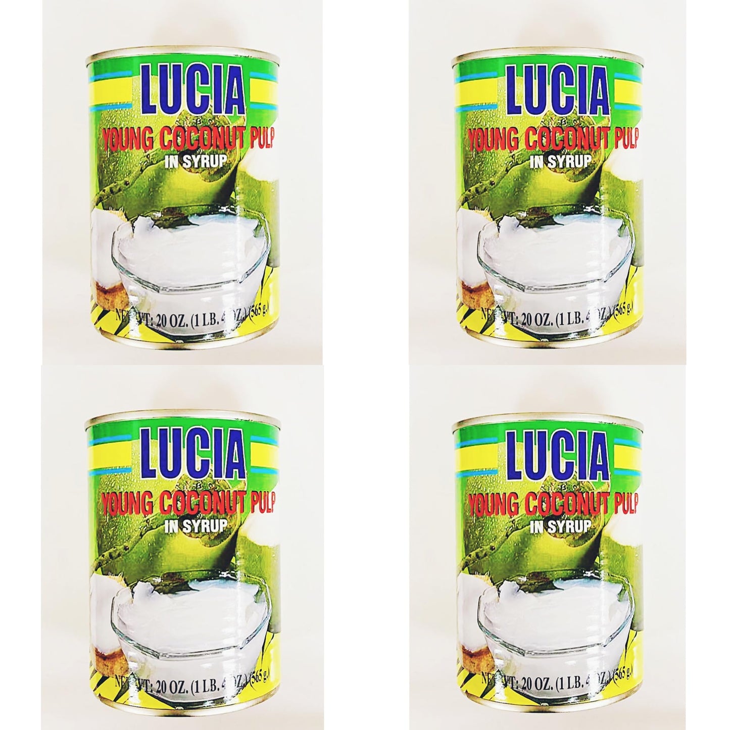 Young Coconut Pulp in Syrup, 20 oz, 4 Cans