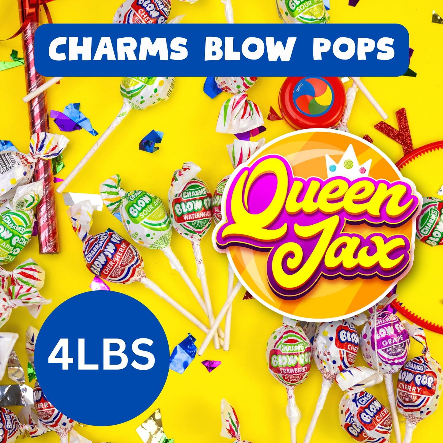 Blow Pops - 4 LB Bag - QUEEN JAX - Bulk Candy - Lollipops - Candy Bulk - Candy Bag - Bulk Candy Individually Wrapped Candy - Pin