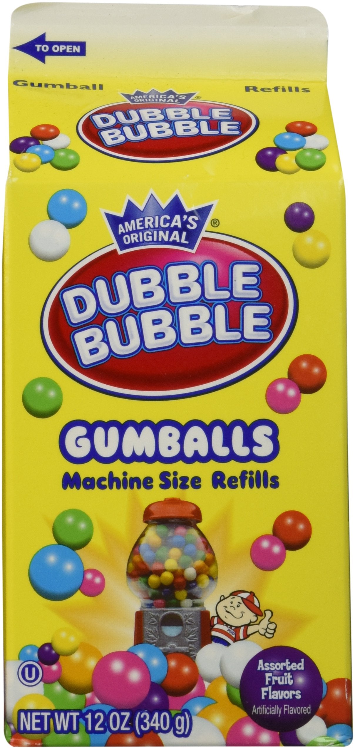 Dubble Bubble Gumballs Machine Size Refills 12 Oz. Carton