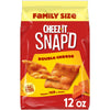 Cheez-It Snapd Cheese Cracker Chips, Thin Crisps, Lunch Snacks, Family Size, Double Cheese, 12oz Bag (1 Bag)