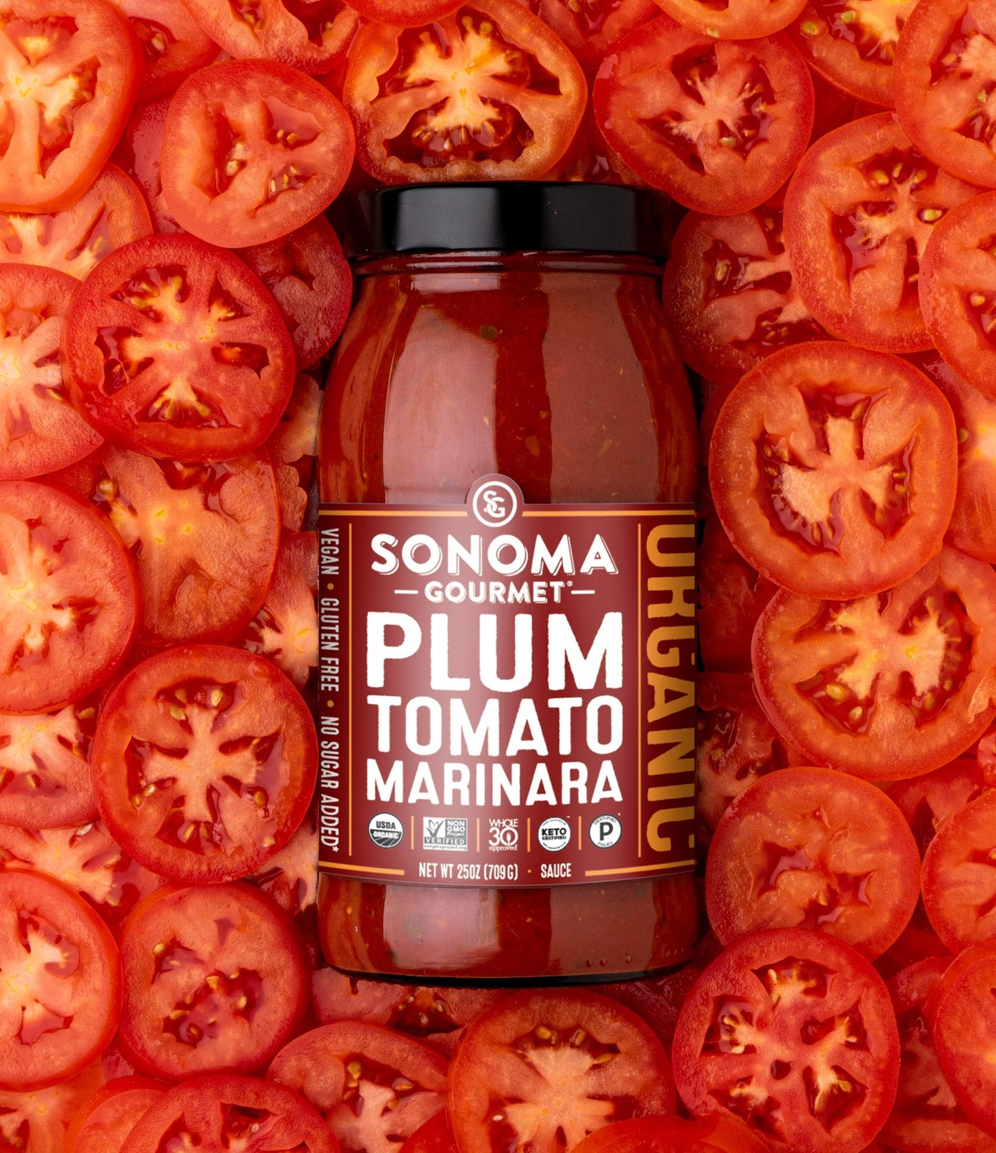Sonoma Gourmet Plum Tomato Marinara Pasta Sauce | Usda Organic, Non-Gmo, Gluten-Free And No Sugar Added | Made With Fresh Ingred