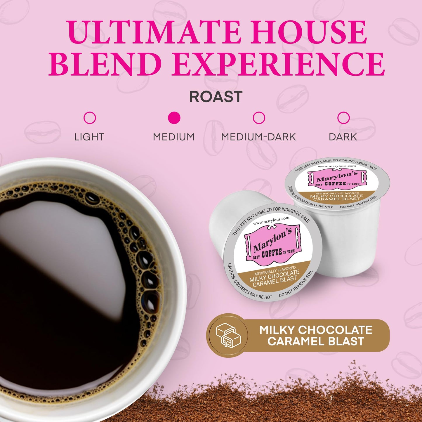 Marylous Milky Chocolate Caramel Blast Flavored Coffee Pods, Compatible with Keurig, 12 Single Serve Pods, 1 Count