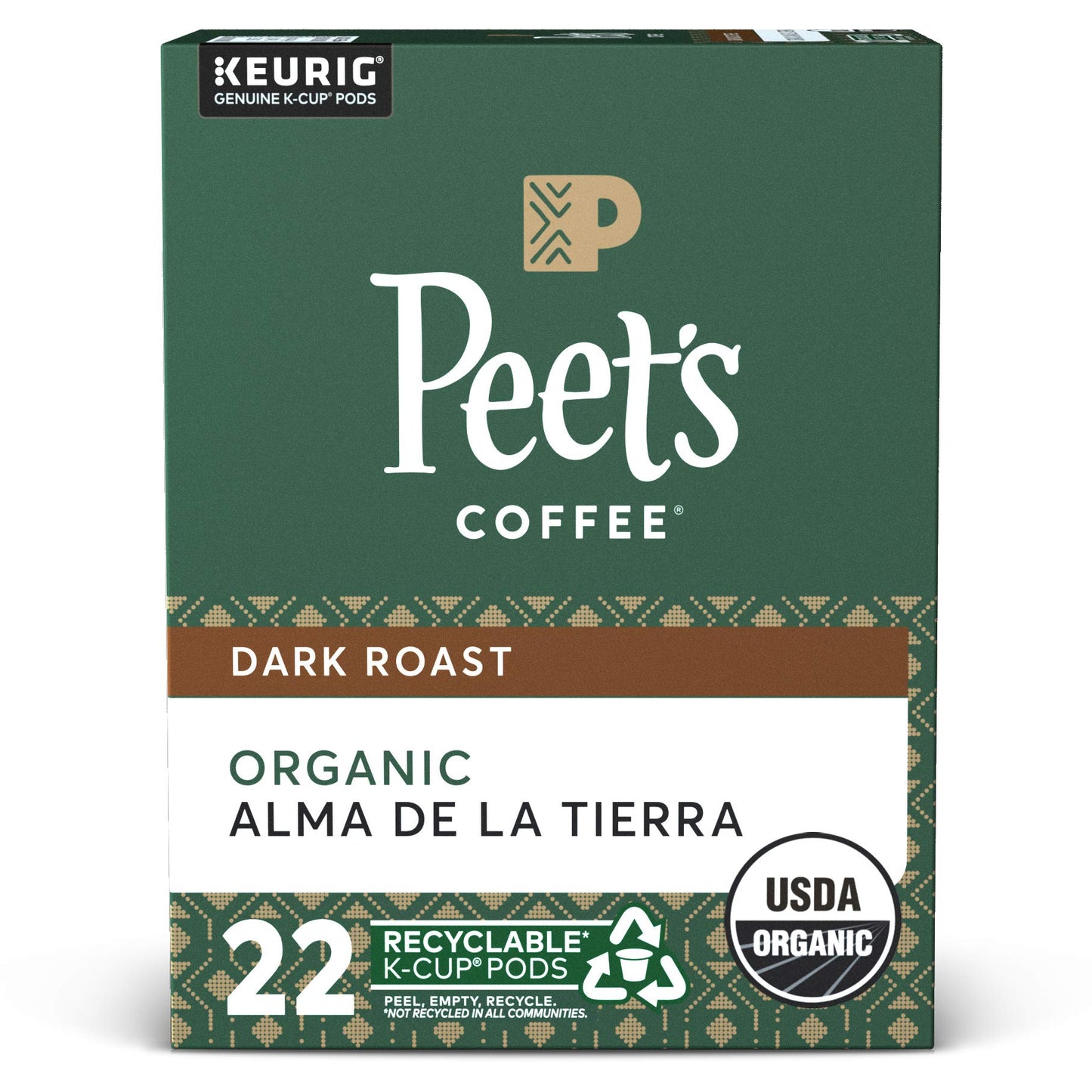 Peets Coffee K-Cup Coffee Pods, Dark Roast, 22 Count, Compatible with Keurig Brewers
