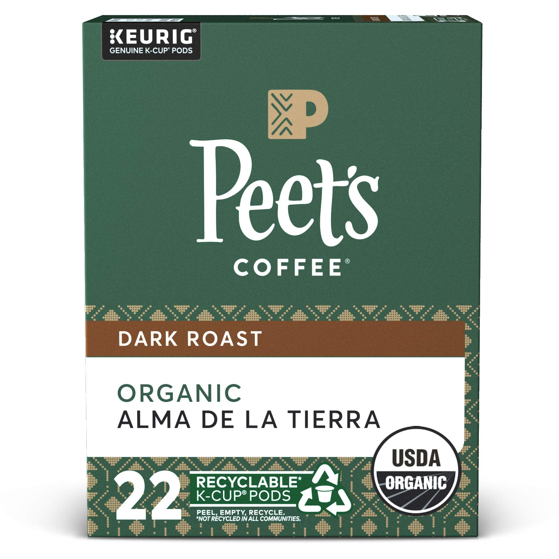 Peets Coffee K-Cup Coffee Pods, Dark Roast, 22 Count, Compatible with Keurig Brewers