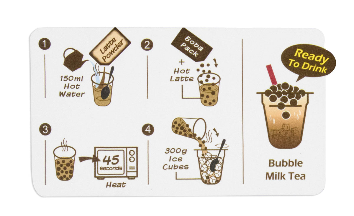 Fusion Select Authentic Brown Sugar Bubble Tea Kit Extra Rich (5 Packs) Bubble Tea Drink, Boba Tapioca Pearl, Straws, Most Popul