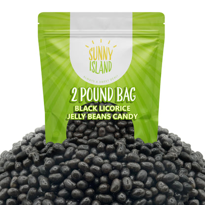 Black Licorice Jelly Beans Candy | 2-Pound Bag | Classic Flavor