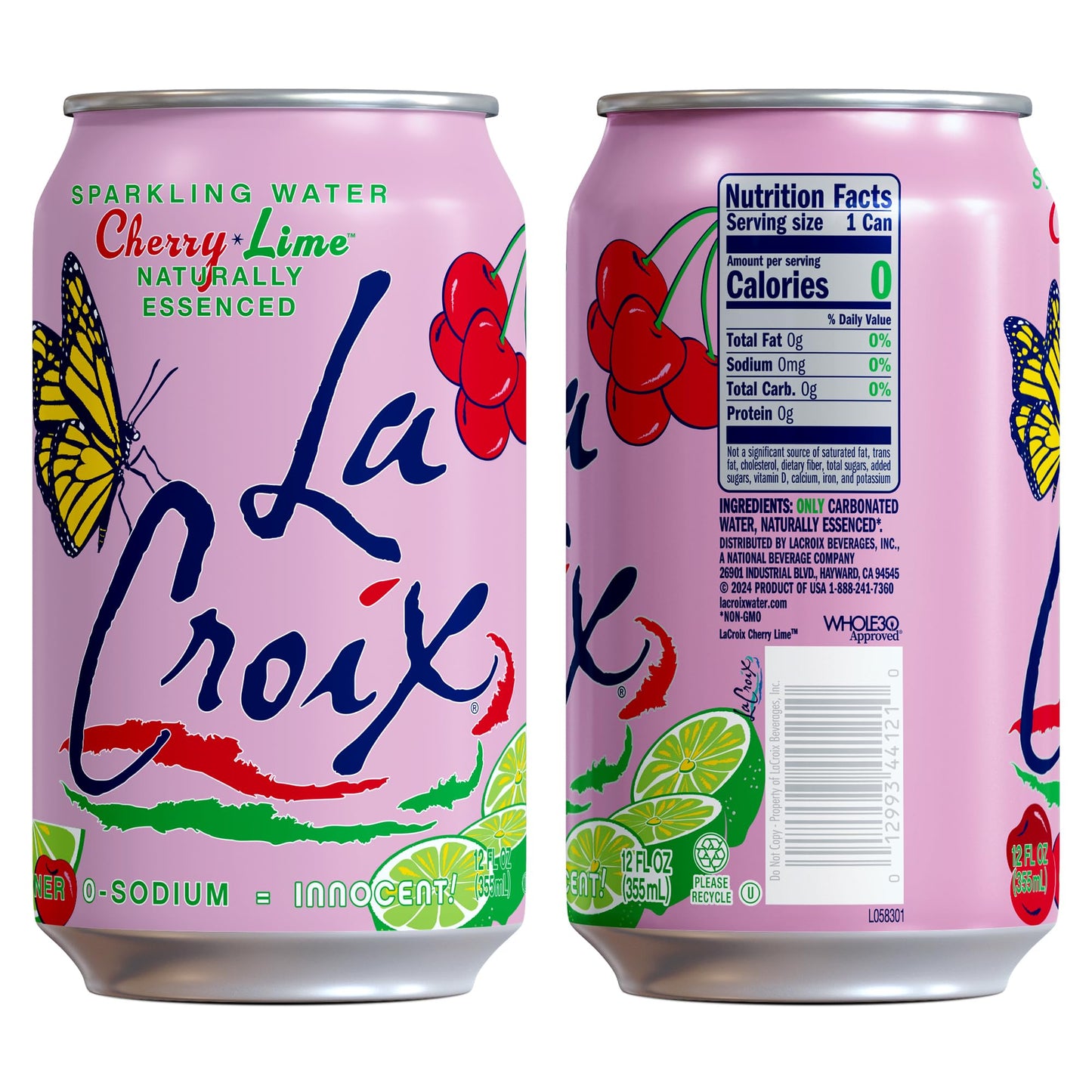La Croix Sparkling Water  Cherry Lime  8-Pack Zero Sugar  Zero Calories  Zero Sodium