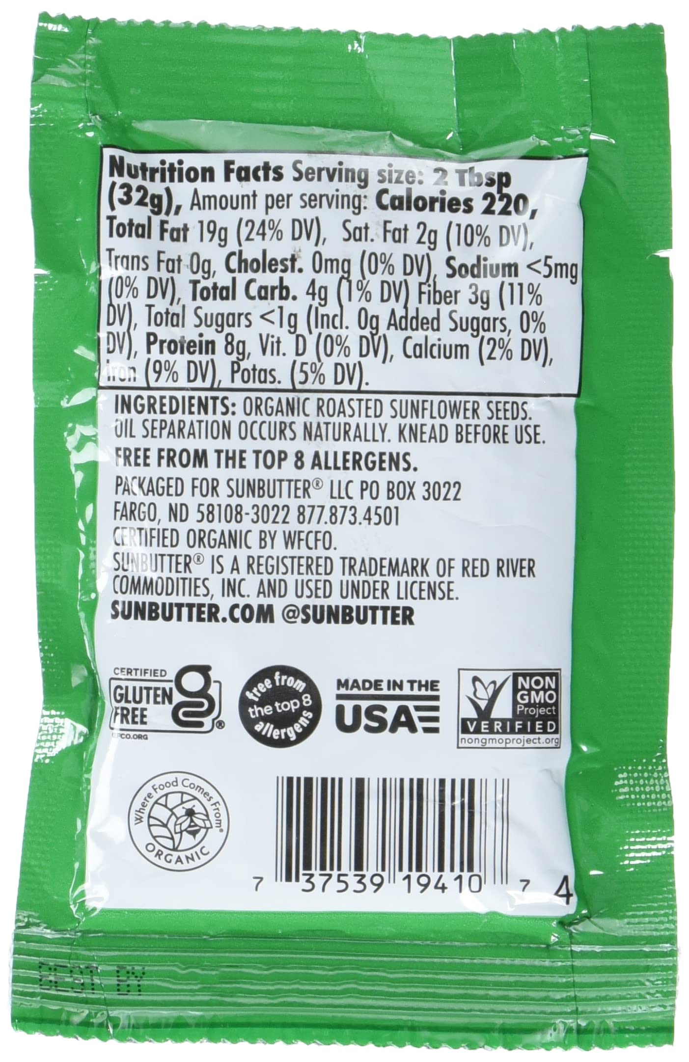 OG2 SUNBTR ONGO SNFL BTR ( 30 X 1.1 OZ   )