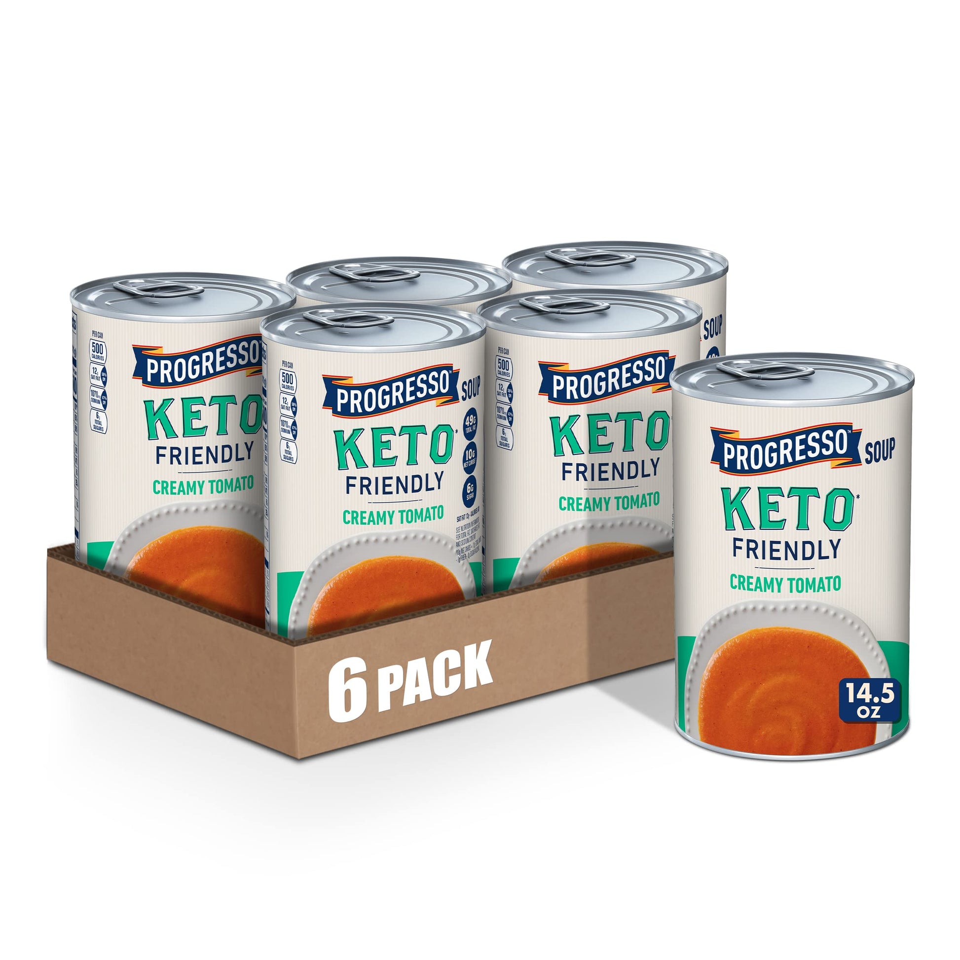 Progresso Keto-Friendly Creamy Tomato Soup, Ready to Serve, 14.5 oz, Pack of 6