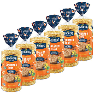 Lundberg Rice Cakes - Organic Whole Grain Cinnamon Toast Rice Cakes, Salt-Free, Healthy Snacks For Adults And Kids, Gluten-Free