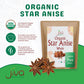 Jiva Organic Whole Star Anise 7 Oz Jumbo Bag - Non-GMO, Non Irradiated, Pure Spice from India, Staranise