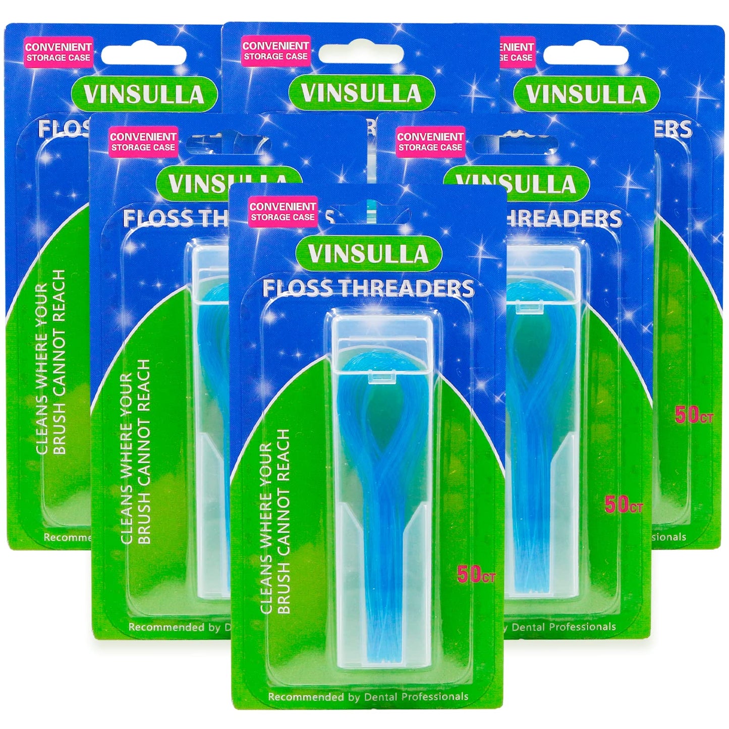 Floss Threaders For Braces, Bridges, And Implants 300 Count (Pack Of 6)