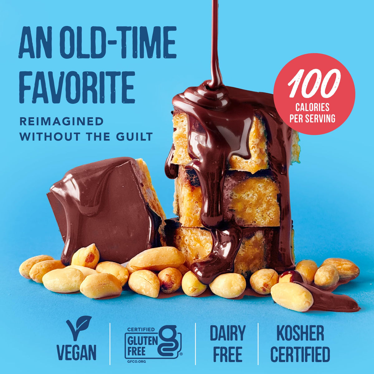 For Noshers Only Peanut Butter Bites - Vegan, Gluten Free, Kosher - 8 Individually Wrapped Snack Packs - Brown