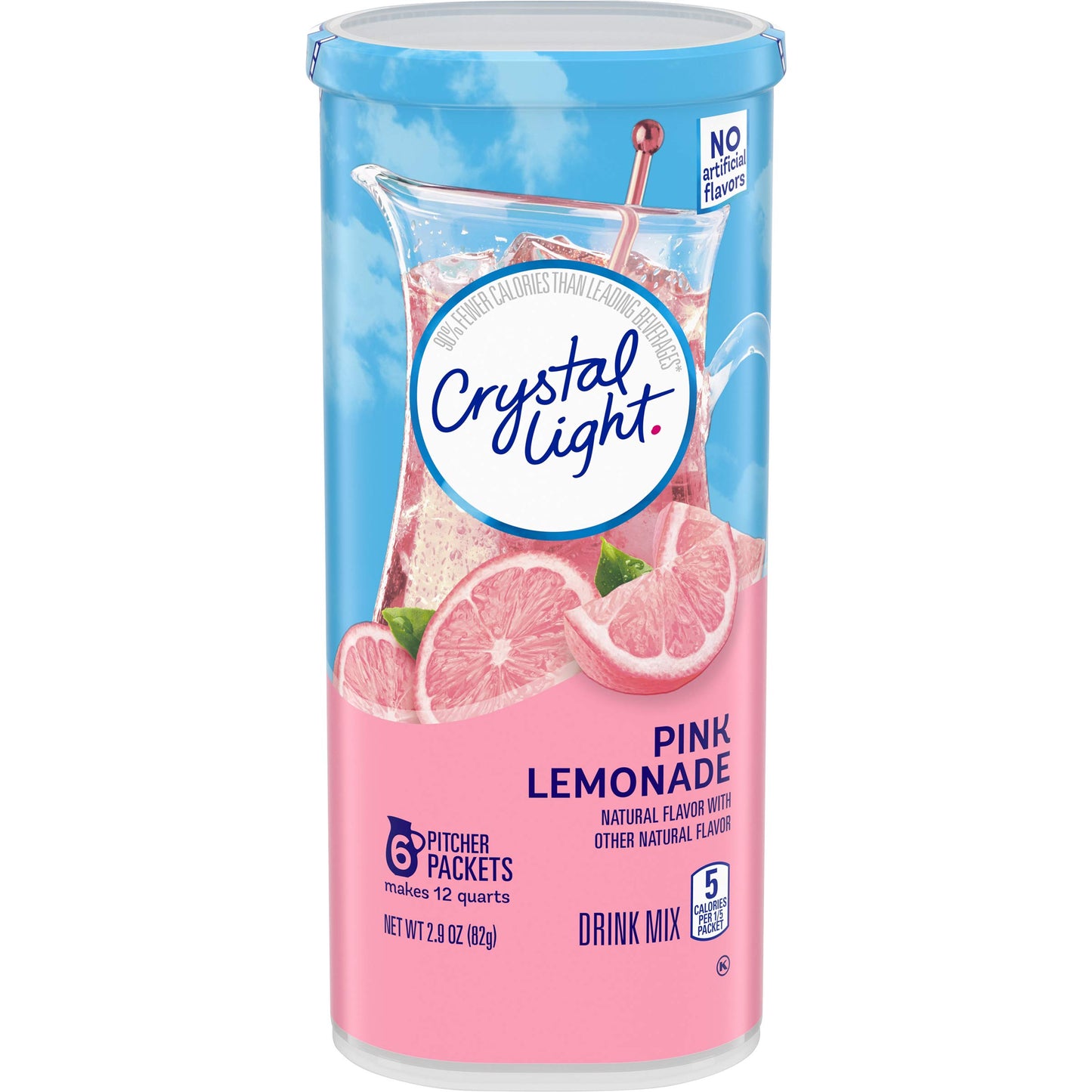 Crystal Light Pink Lemonade Powdered Drink Mix, Caffeinated, 2.9 Oz (Pack-6)