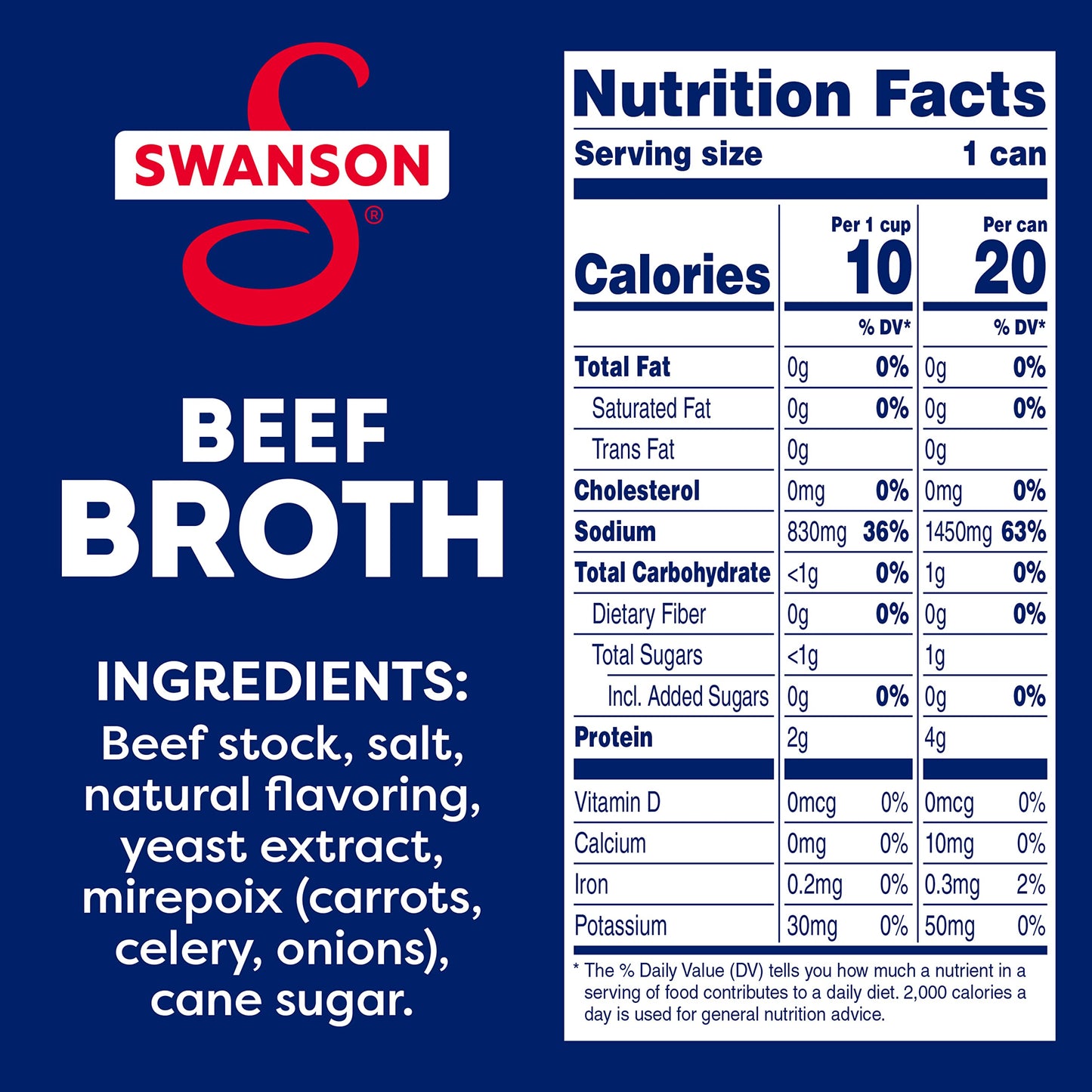 SWANSON Beef Broth, 100% Natural and Gluten-Free, 14.5 Oz Can