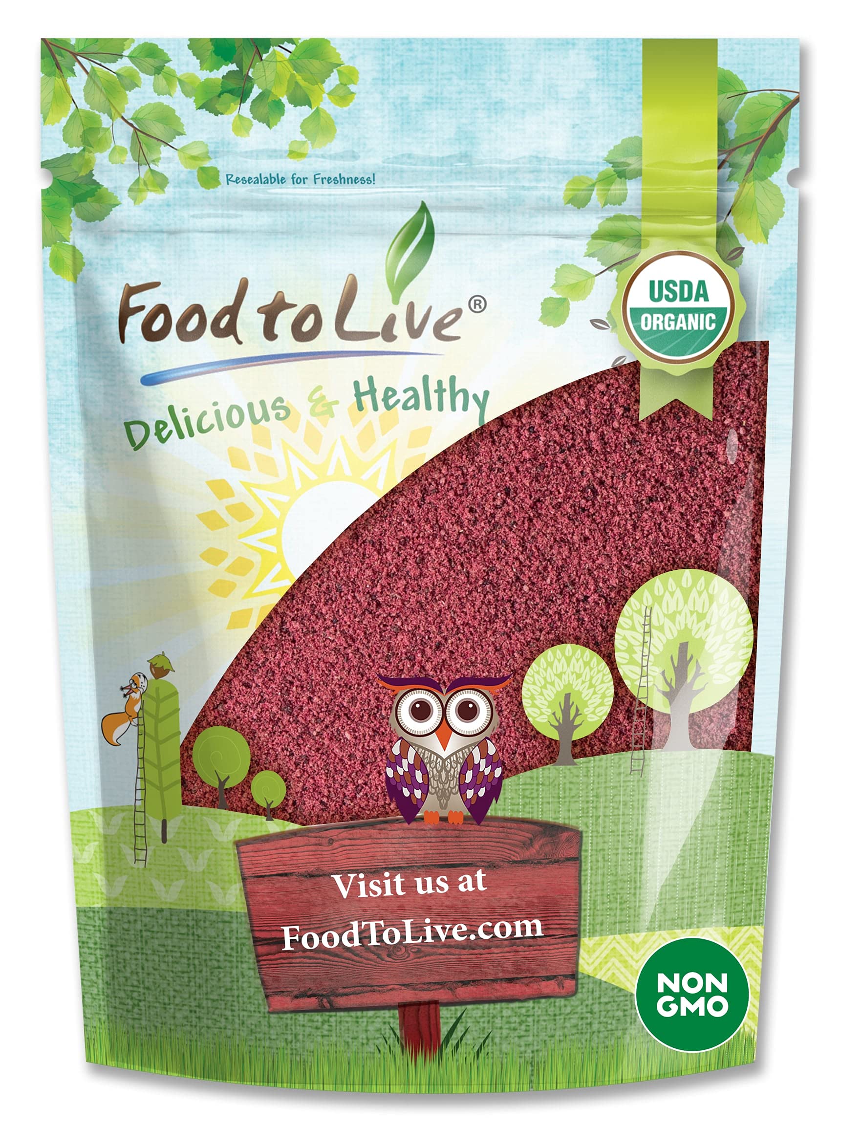 Food to Live Organic Blueberry Powder, 2 Pounds - Non-GMO, Unsulfured, Raw, Vegan, Bulk, Great for Juices, Smoothies, and Instan