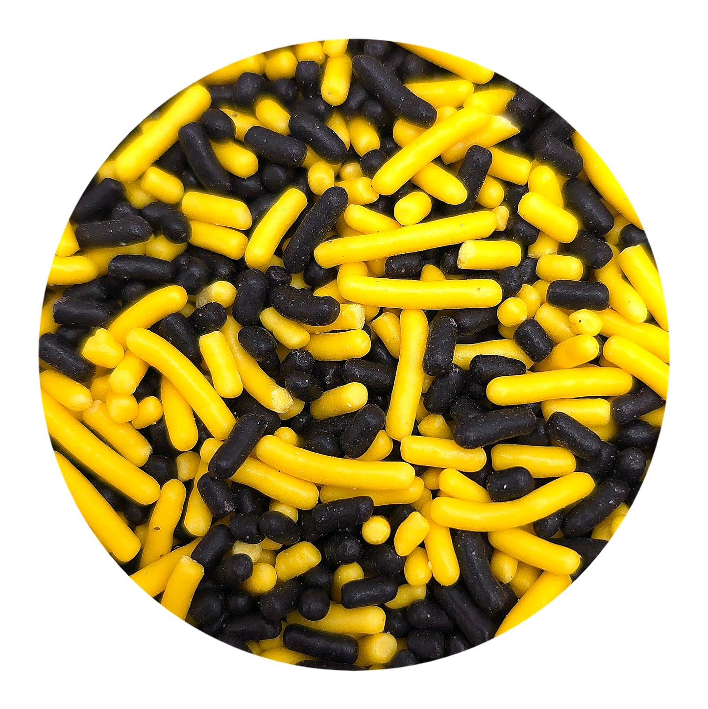 NCS Black and Yellow Edible Jimmies Sprinkles, 8 ounces