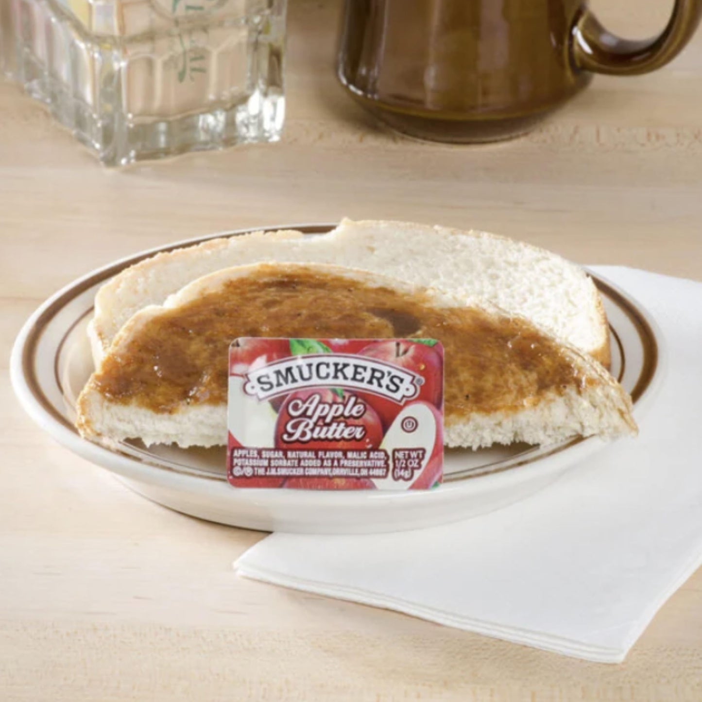 Apple Butter Single Serve Cups 0.5 oz - Pack of 25 - Individual Portions for Breakfast, Catering, Restaurants, Hotels, Cafeteria