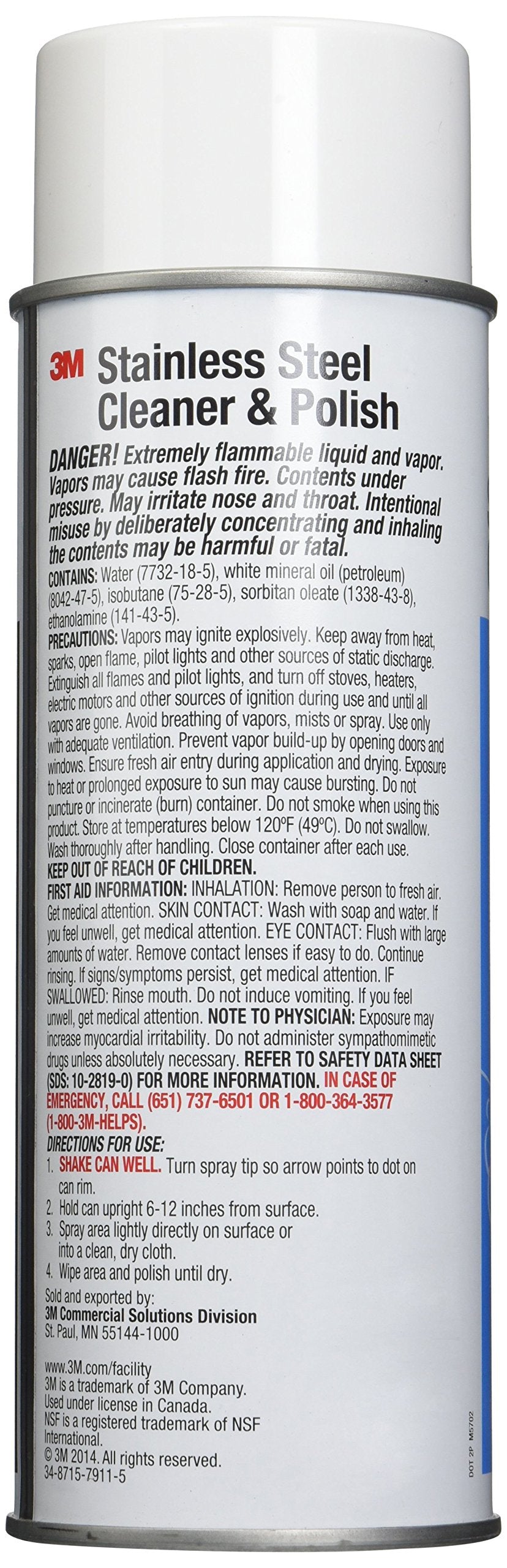 Stainless Steel Cleaner And Polish, Lime Scent, Foam, 21-Ounce Aerosol Can
