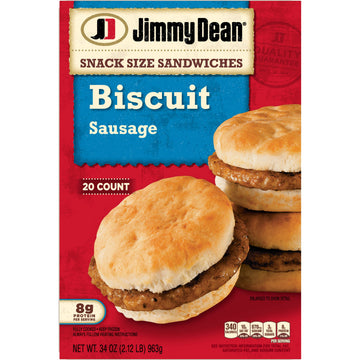 Jimmy Dean Snack Size Sausage Biscuit Sandwiches, 20 Count (Frozen)