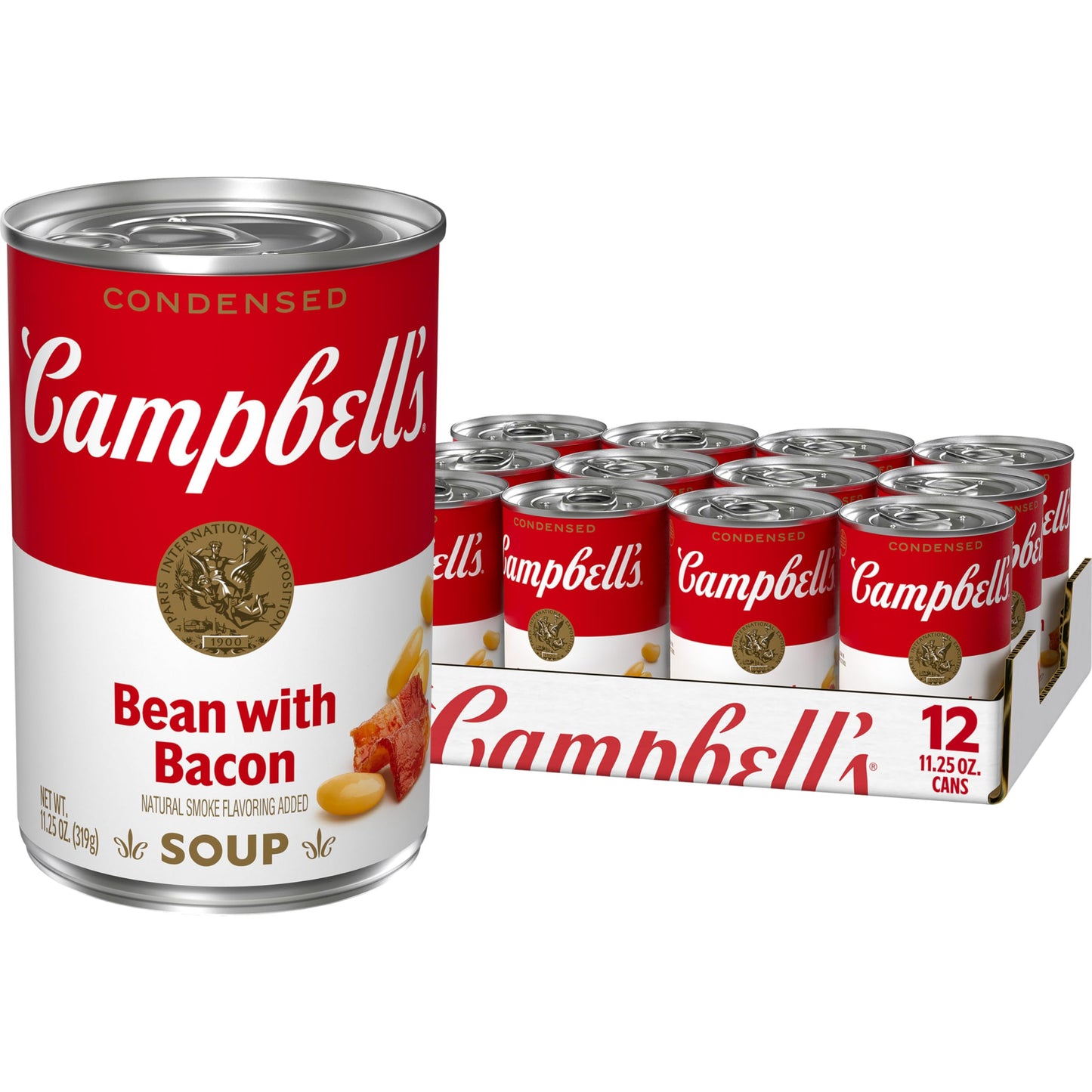 Campbell s Bean with Bacon Soup, Packaging May Vary, 11.25 Oz, Pack of 12