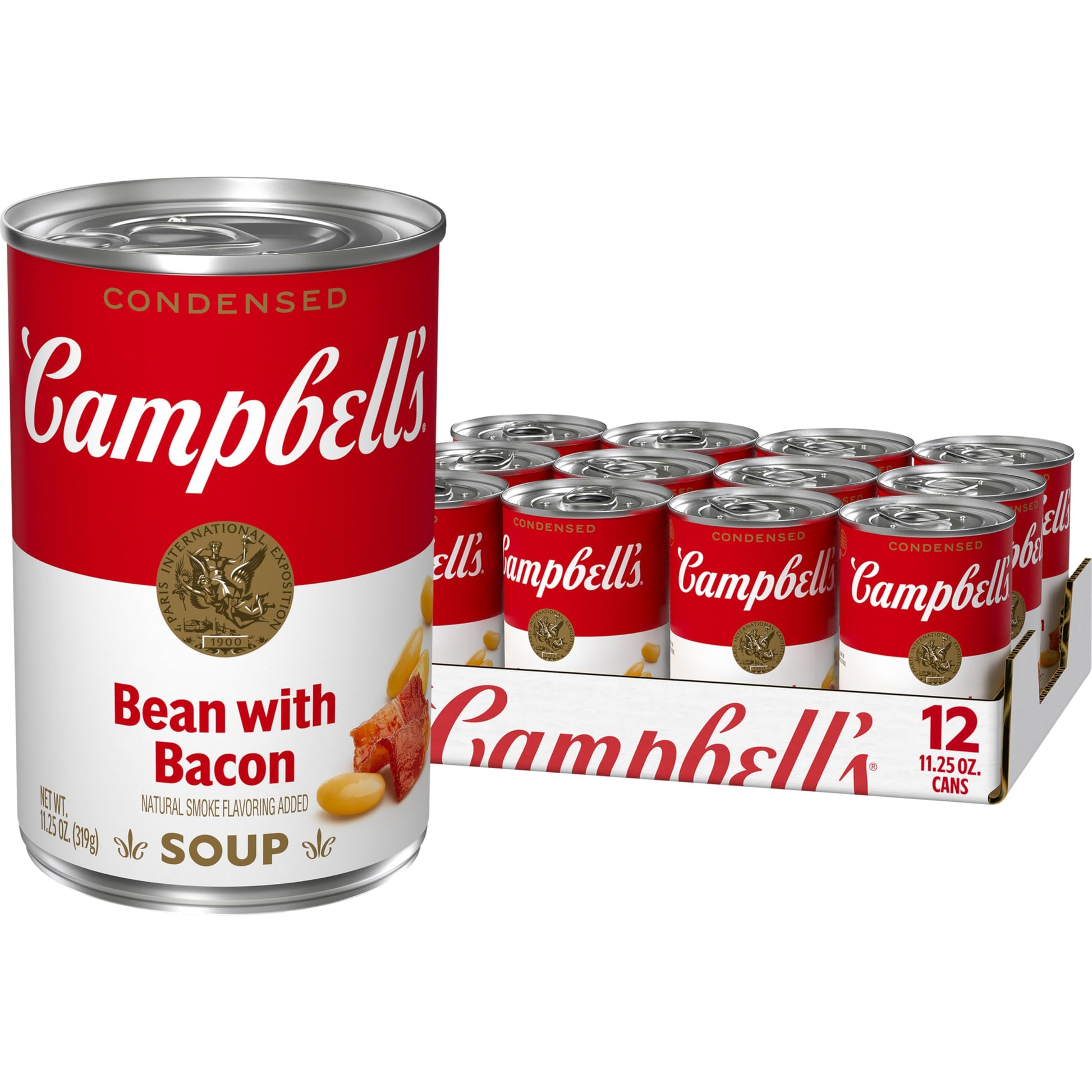 Campbell s Bean with Bacon Soup, Packaging May Vary, 11.25 Oz, Pack of 12