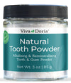 Viva Doria Natural Tooth Powder | Remineralizing Teeth Whitening Powder | Toothpaste Power | Breath Freshener | Refreshing Mint Flavor | 3 Oz Glass Jar