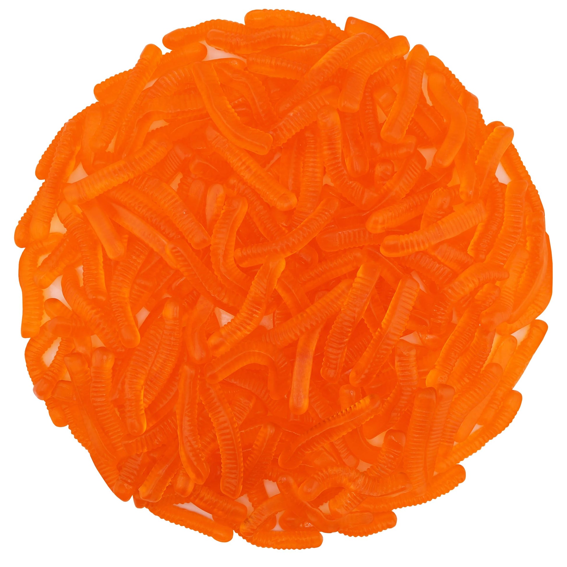 FirstChoiceCandy Sweet & Sour Gummy Worms, Multi Flavors and Solid Colors (2 Pound, Orange)