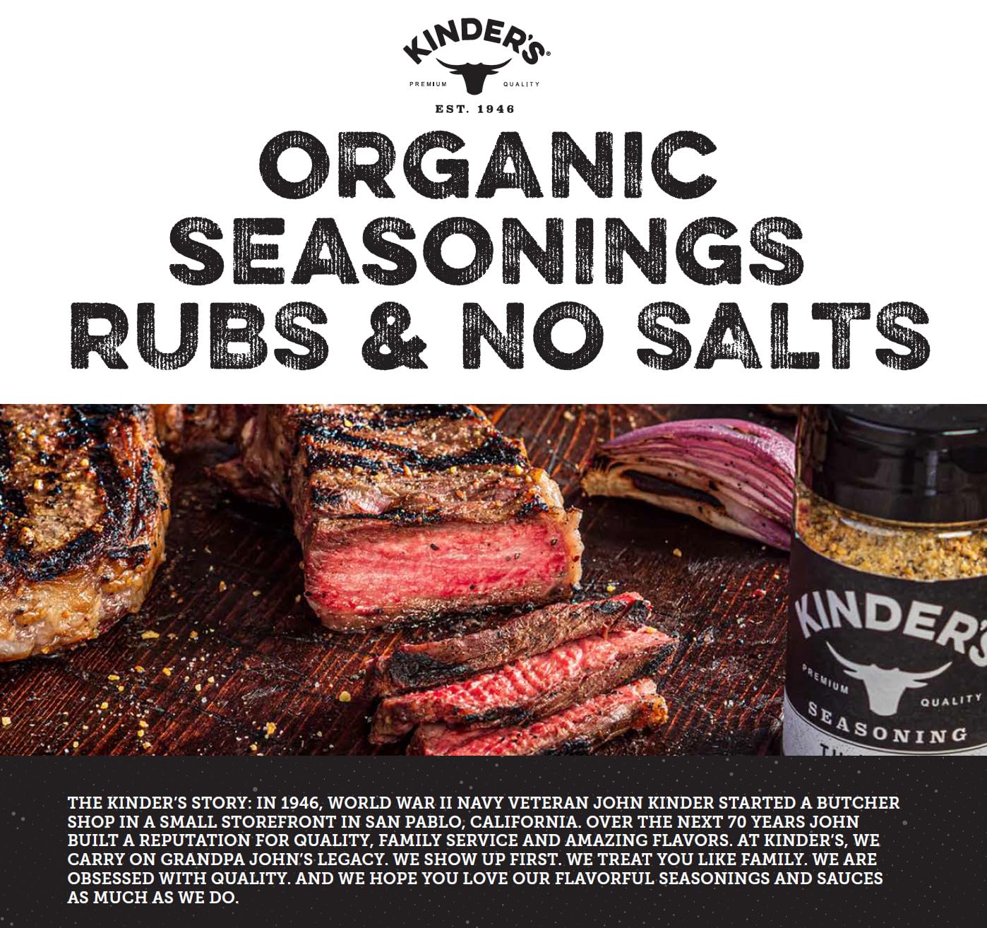 Kinder'S Organic The Blend Seasoning (Salt, Pepper And Garlic), Premium Quality Seasoning, Msg Free And Usda Certified Organic,