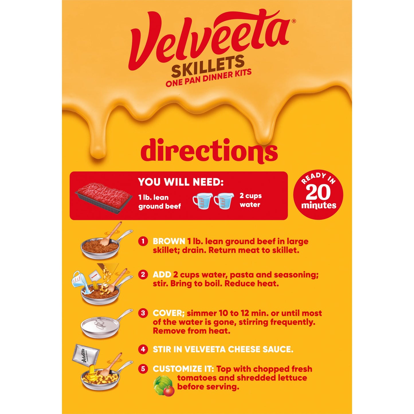 Velveeta Cheesy Skillets, Ultimate Cheeseburger, 12.8 oz