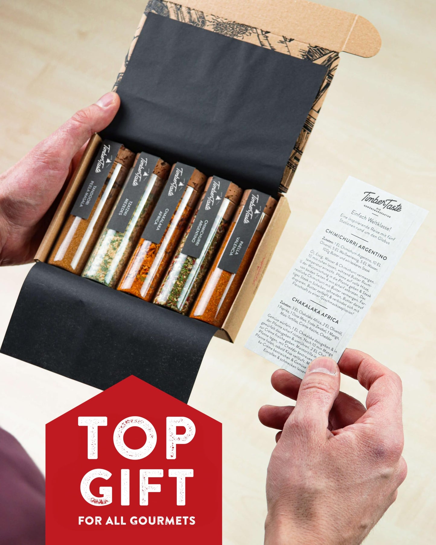 Timber Taste World Spice Collection - World Spice Gift Set - Gourmet Spices And Seasonings Set For Men & Women - International S