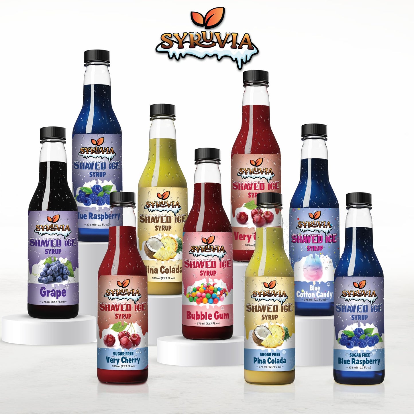 Syruvia Snow Cone Syrup 12.7oz - Pina Colada Syrup For Shaved Ice  Snow Cones  Slushies  Italian Soda  Popsicles. Kosher  Dairy-Free.