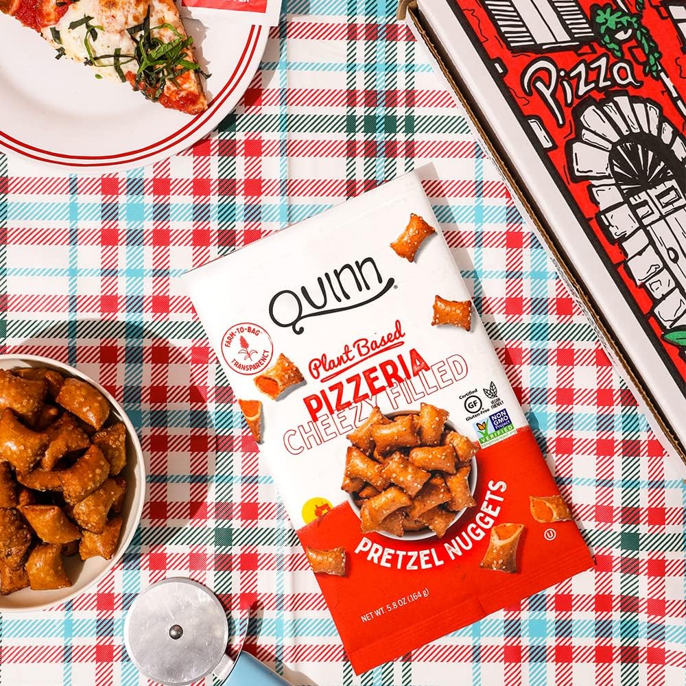 Quinn Gluten Free Pizzeria Cheezy Filled Pretzel Nuggets - Made with Real Ingredients, Whole Grain Sorghum, Sea Salt, Vegan, Dai