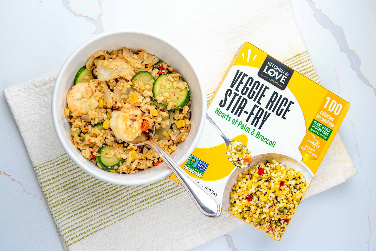 Kitchen & Love Veggie Rice Stir Fry, Low Carb, Gluten Free, 8 Oz (Pack of 6)