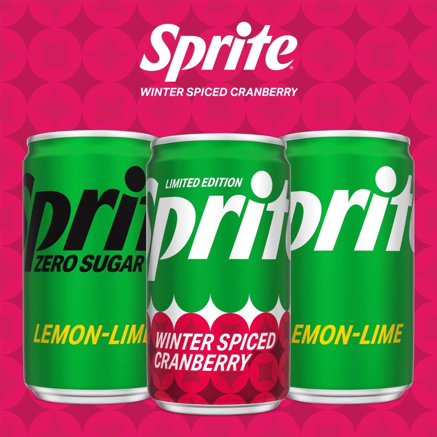 Sprite Winter Spiced Cranberry Soda Soft Drink Fridge Pack  7.5 fl oz Mini Cans  10 Pack
