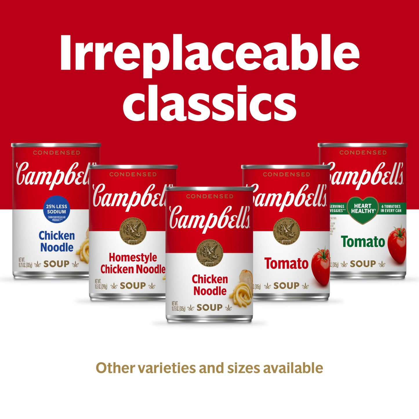 Campbells Condensed 25% Less Sodium Chicken and Rice Soup, 10.5 oz Can