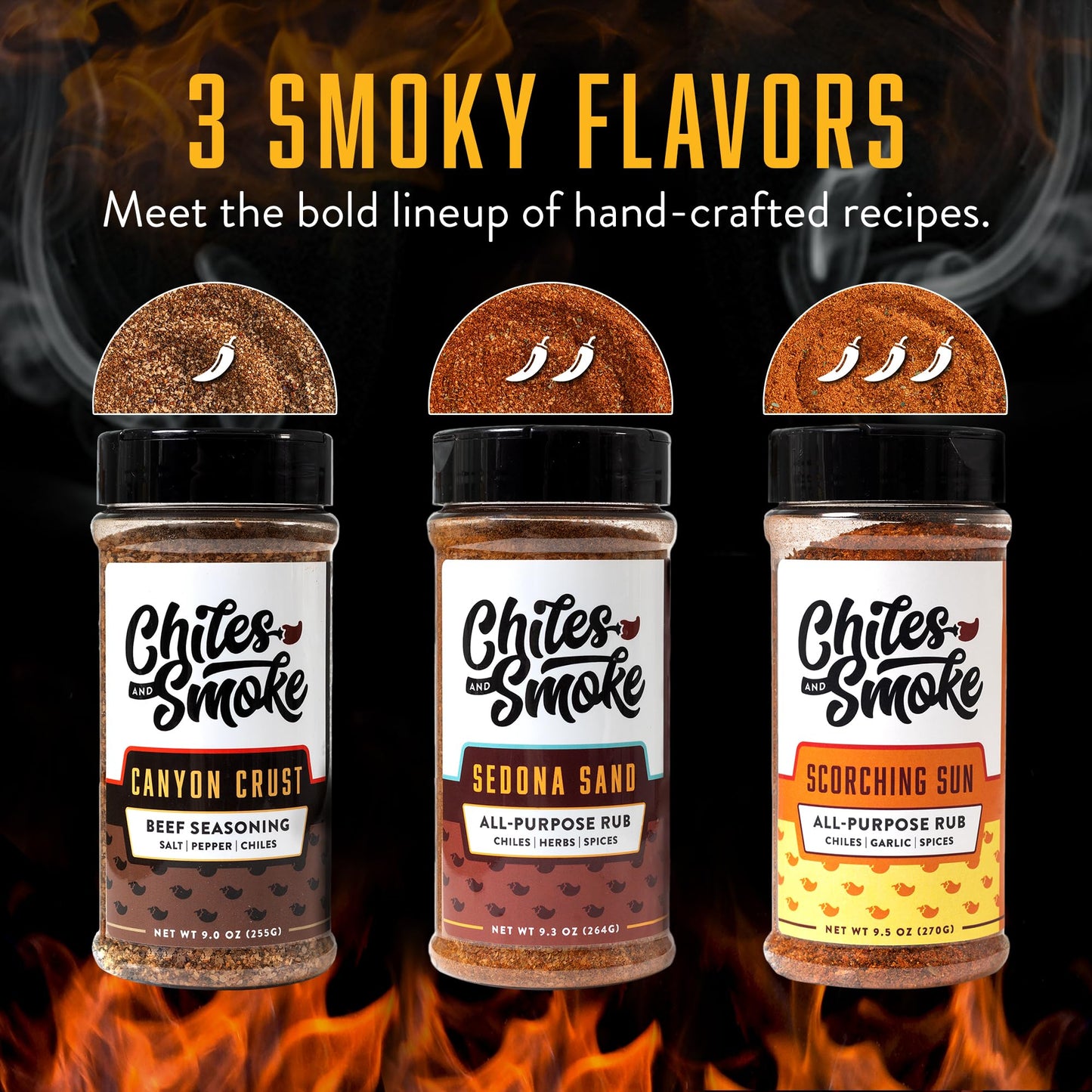 Chiles And Smoke - Sedona Sand Fiesta Seasoning For Chicken Thighs, Meats, Seafood & More, Medium Hot Taco Seasoning With Spices, Sugar-Free Cooking Grilling Gifts, No Dairy, Gluten & Msg, 276 G
