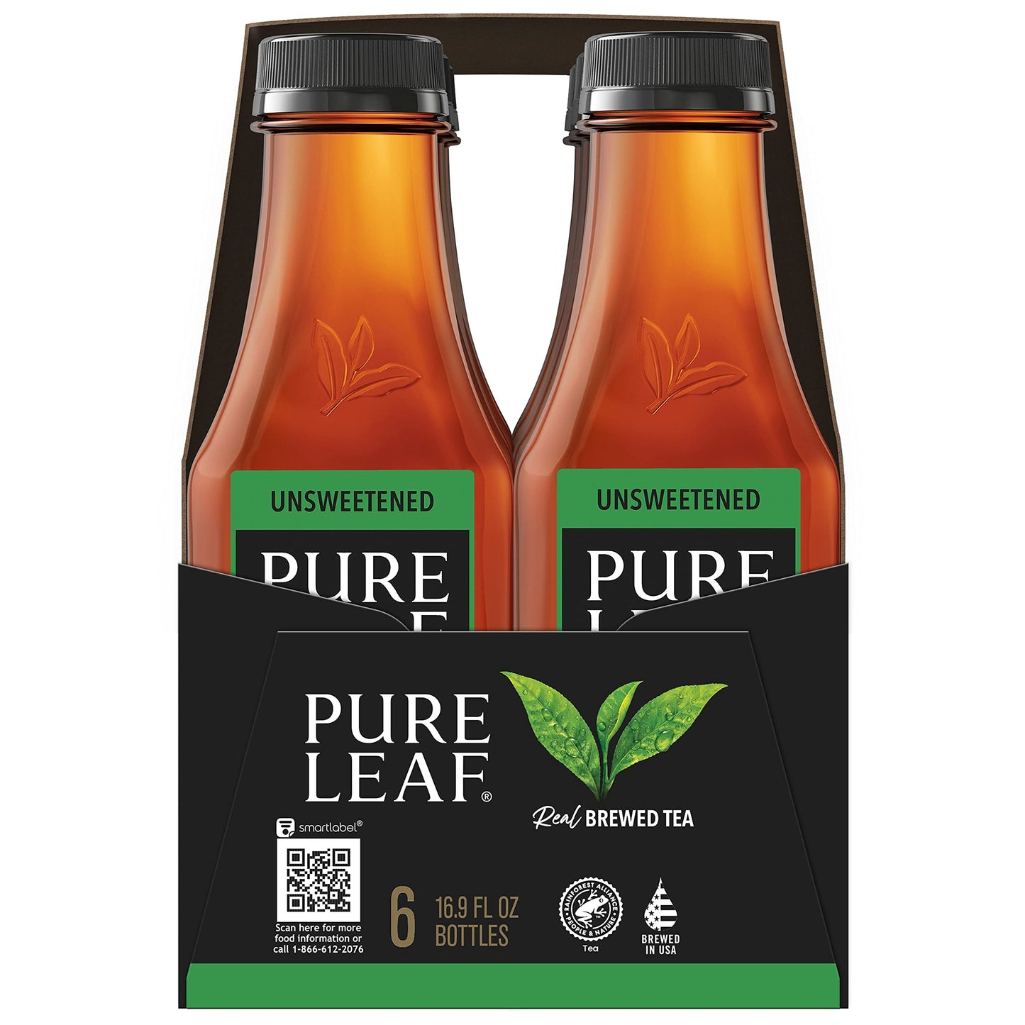 Pure Leaf Unsweetened Tea, 16.9 Fl Oz (Pack of 6)