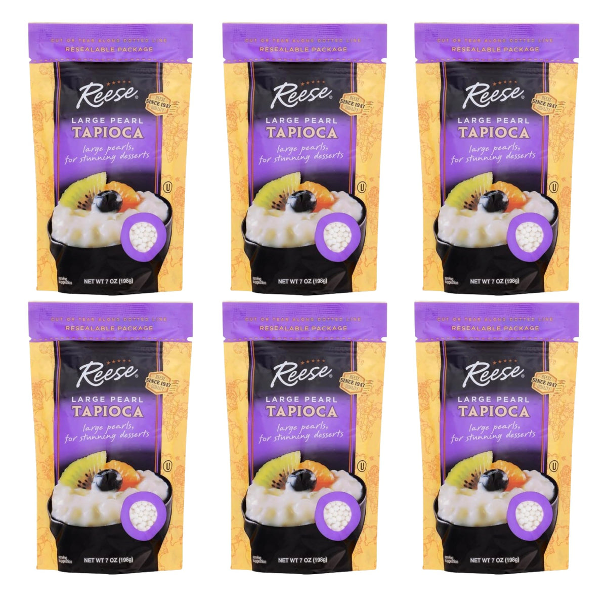 Reese Large Pearl Tapioca, 7 Ounce (Pack of 6), Model 68074